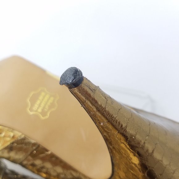 Fredrico shoe MEGAN gold genuine snakeskin VTG 9‎ - Picture 7 of 9